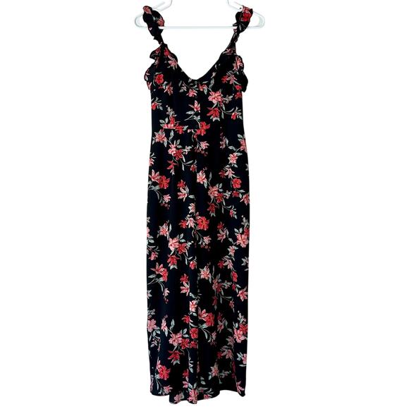 Divided by H&M Pants - Divided H&M floral tank ruffle strap crop jumper jumpsuit  button front boho 4